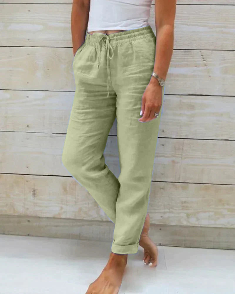 Amaine – Pantalon large en lin pour femme