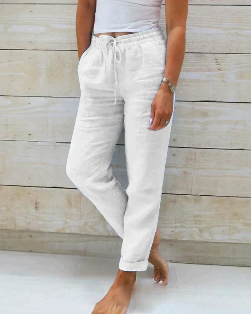 Amaine – Pantalon large en lin pour femme