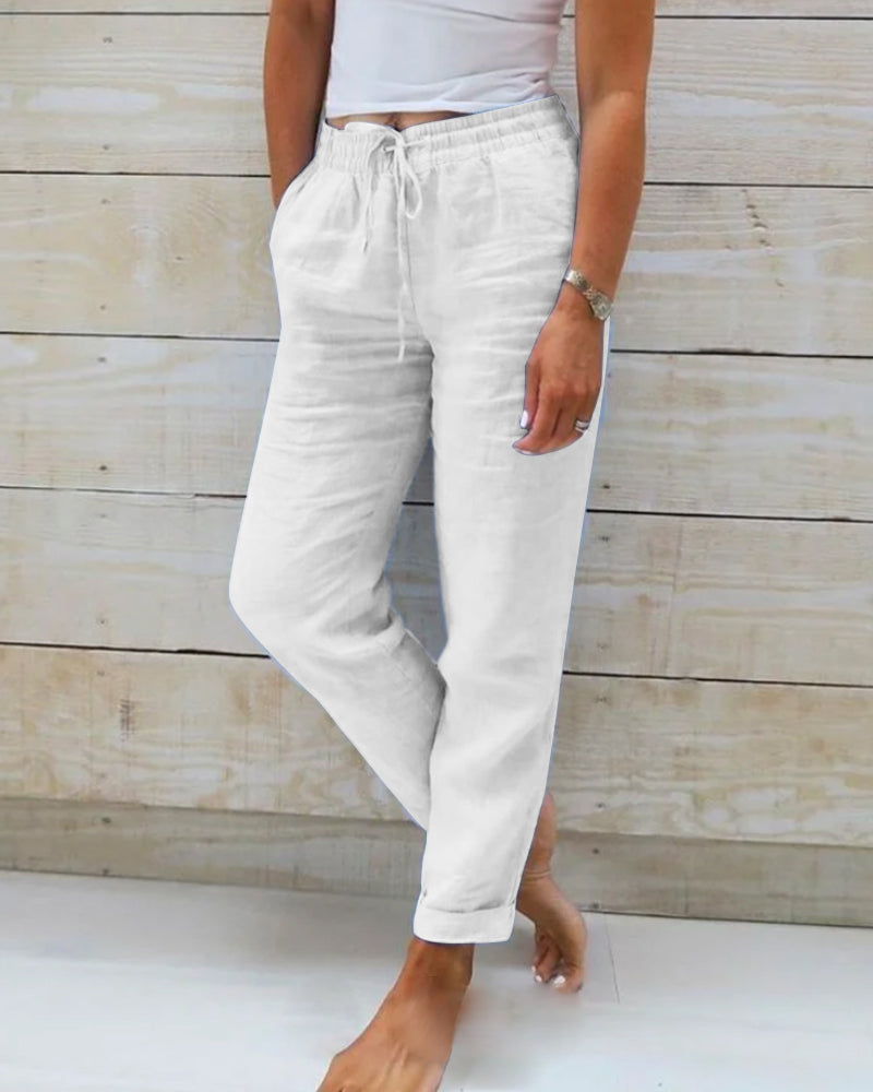 Soline – Pantalon de loisirs raccourci à cordon de serrage femme