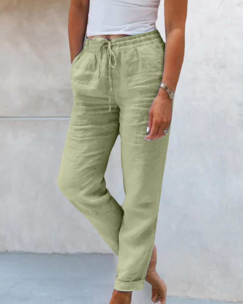 Soline – Pantalon de loisirs raccourci à cordon de serrage femme
