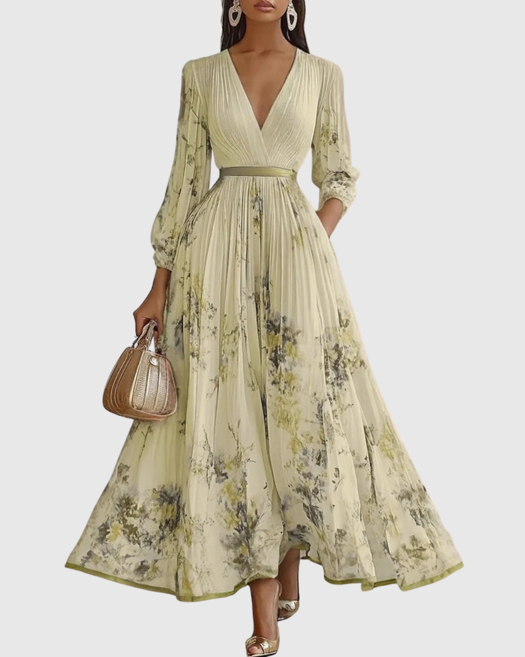 Apolline – Robe maxi élégante plissée femme