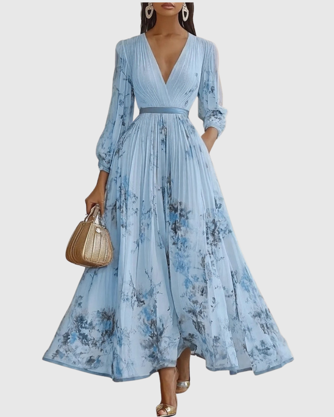 Apolline – Robe maxi élégante plissée femme