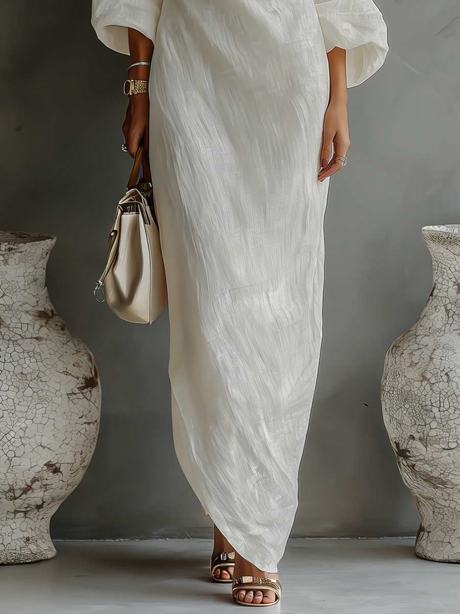 Léa – Robe élégante fluide à une épaule femme