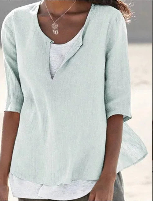 Camélia – Blouse d’été décontractée à superpositions femme