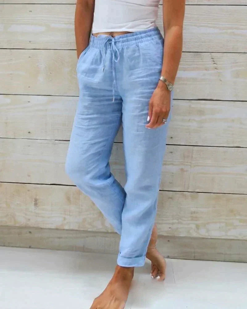 Amaine – Pantalon large en lin pour femme