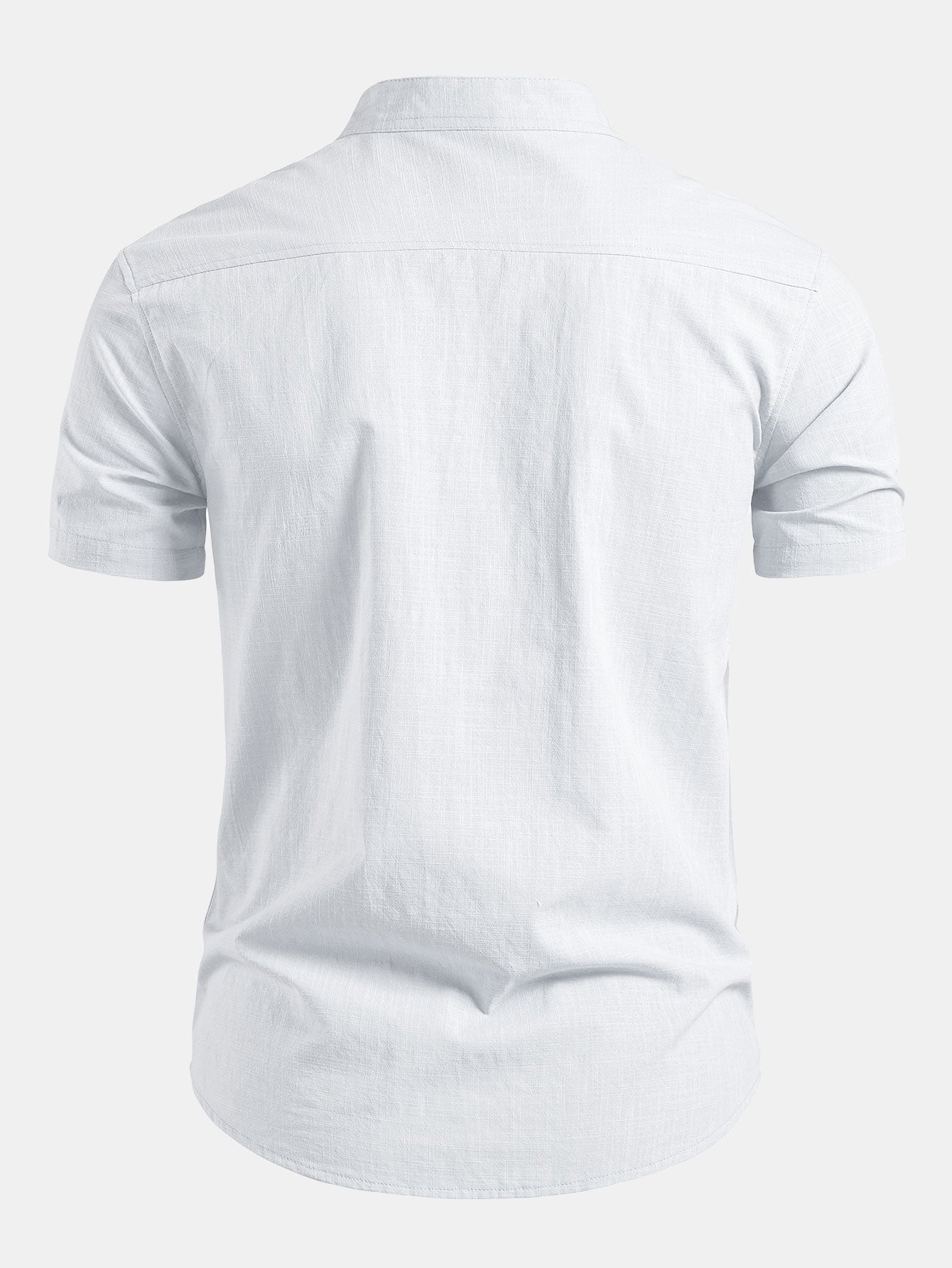 Chemise homme à manches courtes et col mao coupe ajustée
