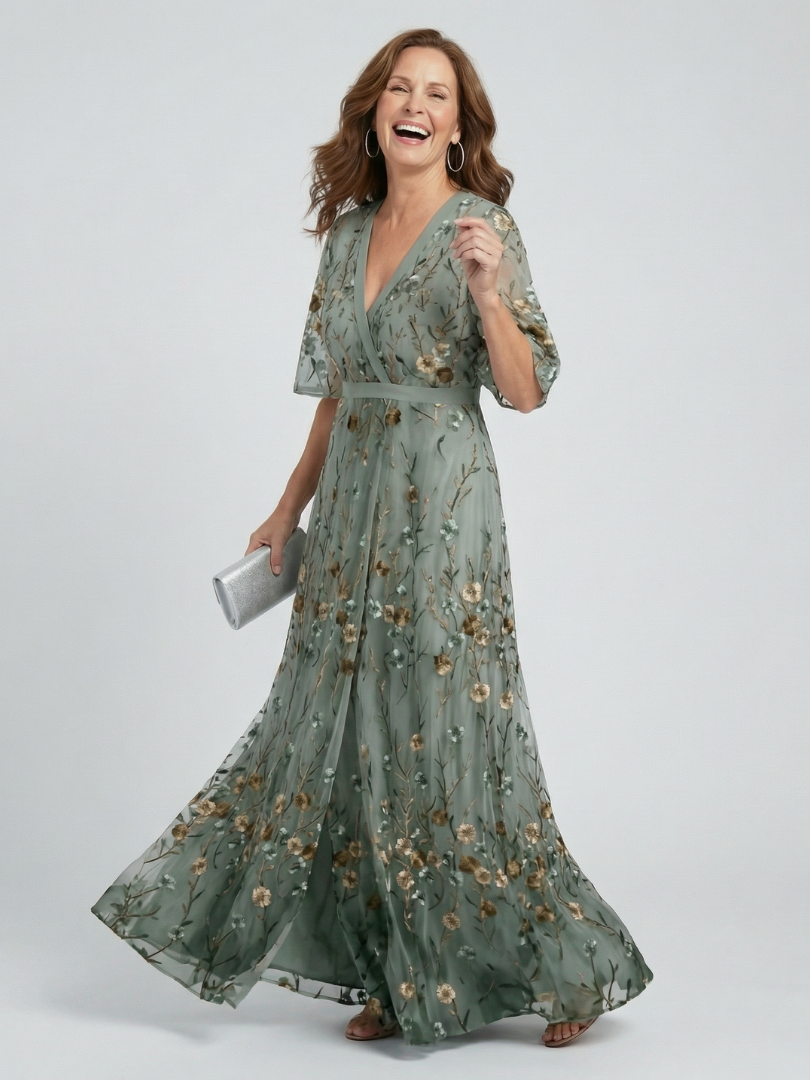 Robe midi fleurie à dos nu