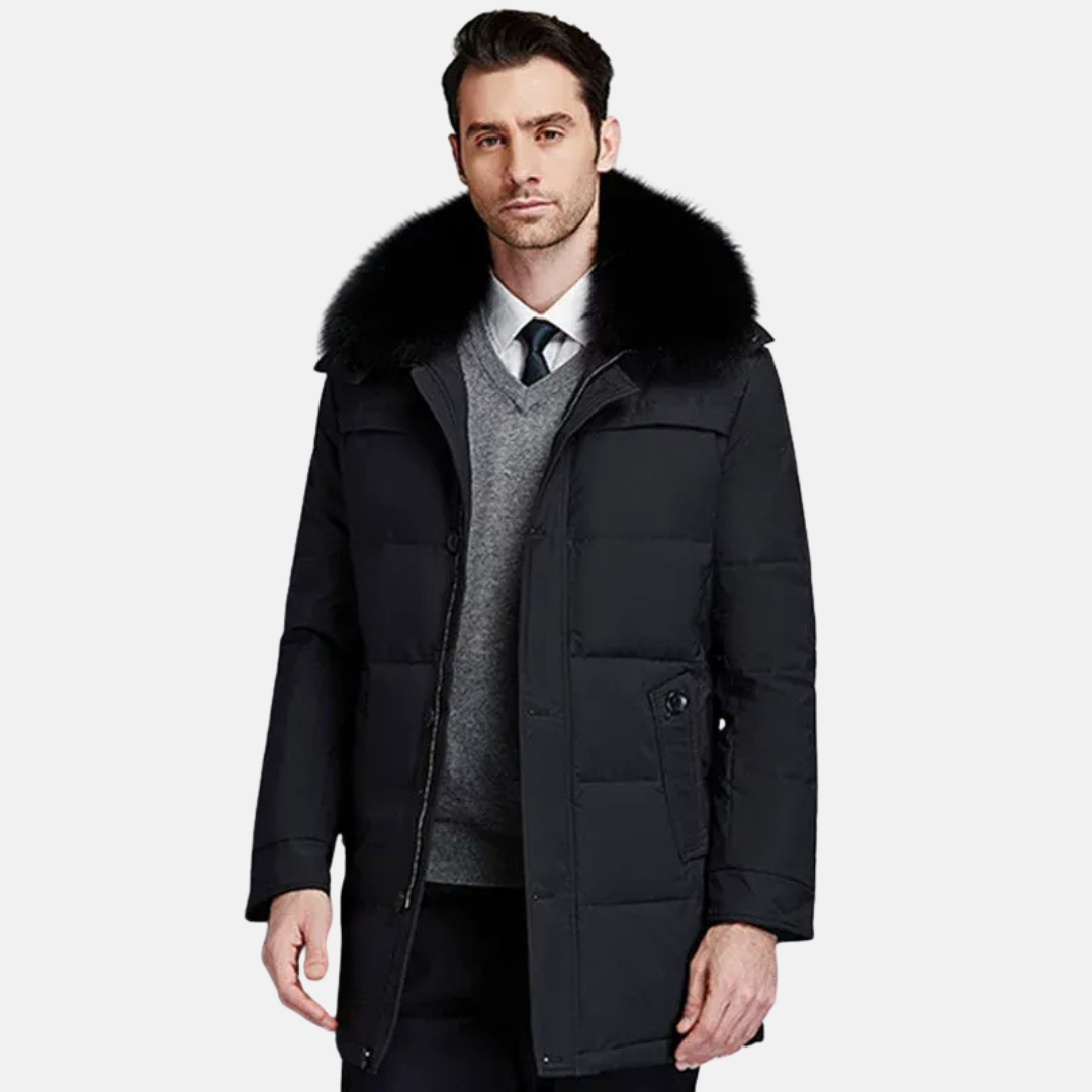 Lucas – Manteau homme d’hiver avec col en fausse fourrure