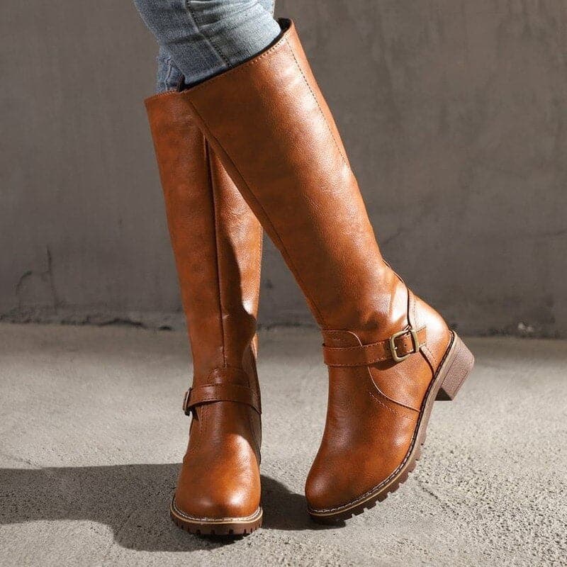 Élizabeth – Bottes classiques hauteur genou avec boucle femme