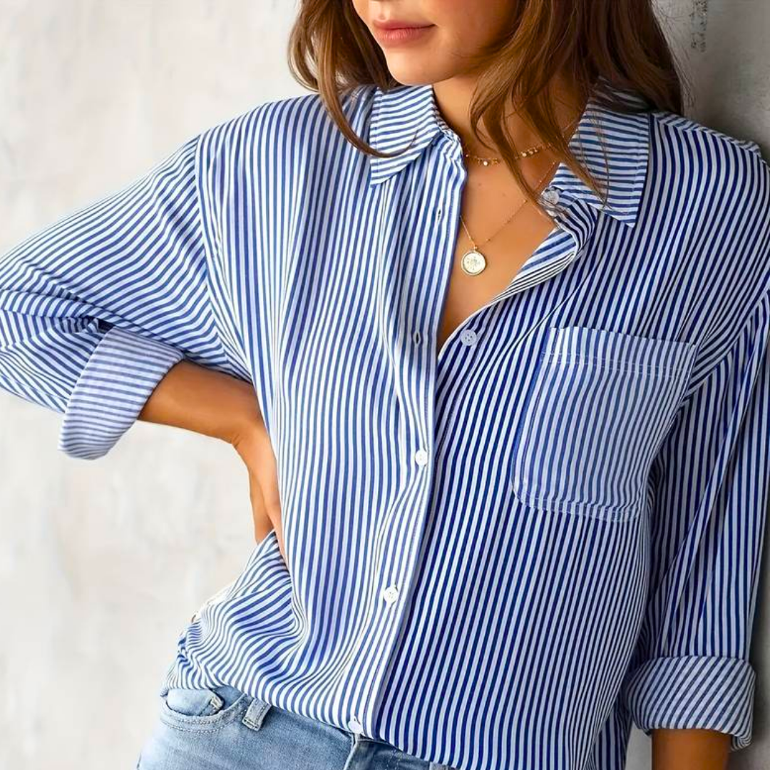 Lucie – Blouse à rayures manches longues d’été femme