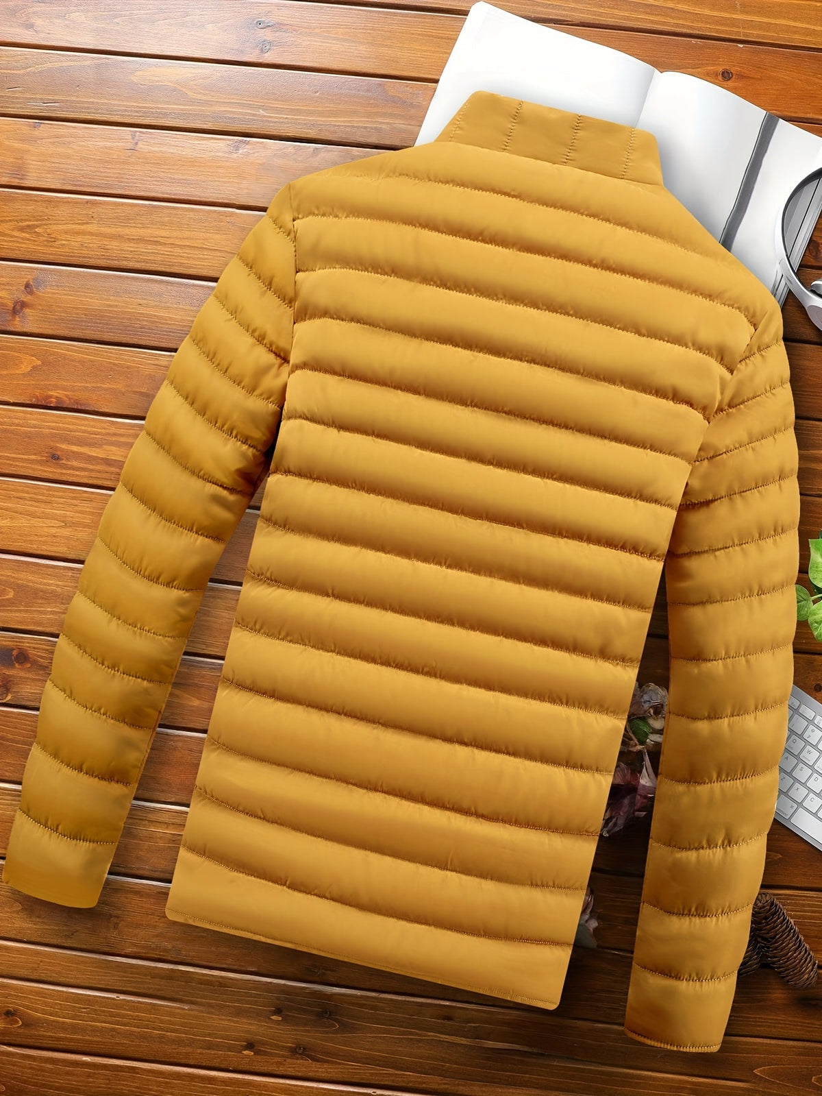 Doudoune homme légère matelassée courte à col montant