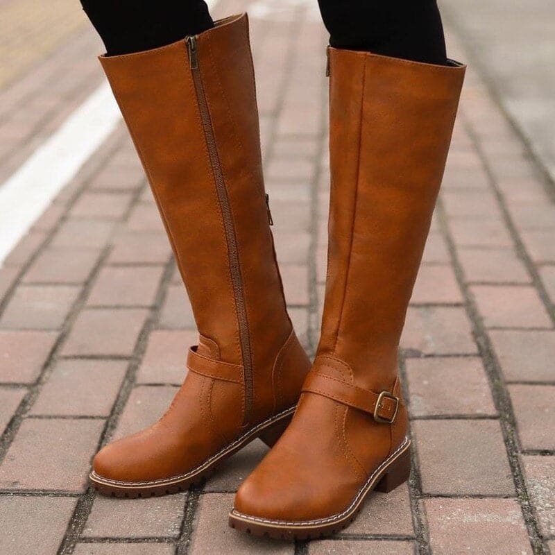 Élizabeth – Bottes classiques hauteur genou avec boucle femme