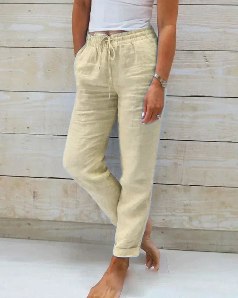 Amaine – Pantalon large en lin pour femme