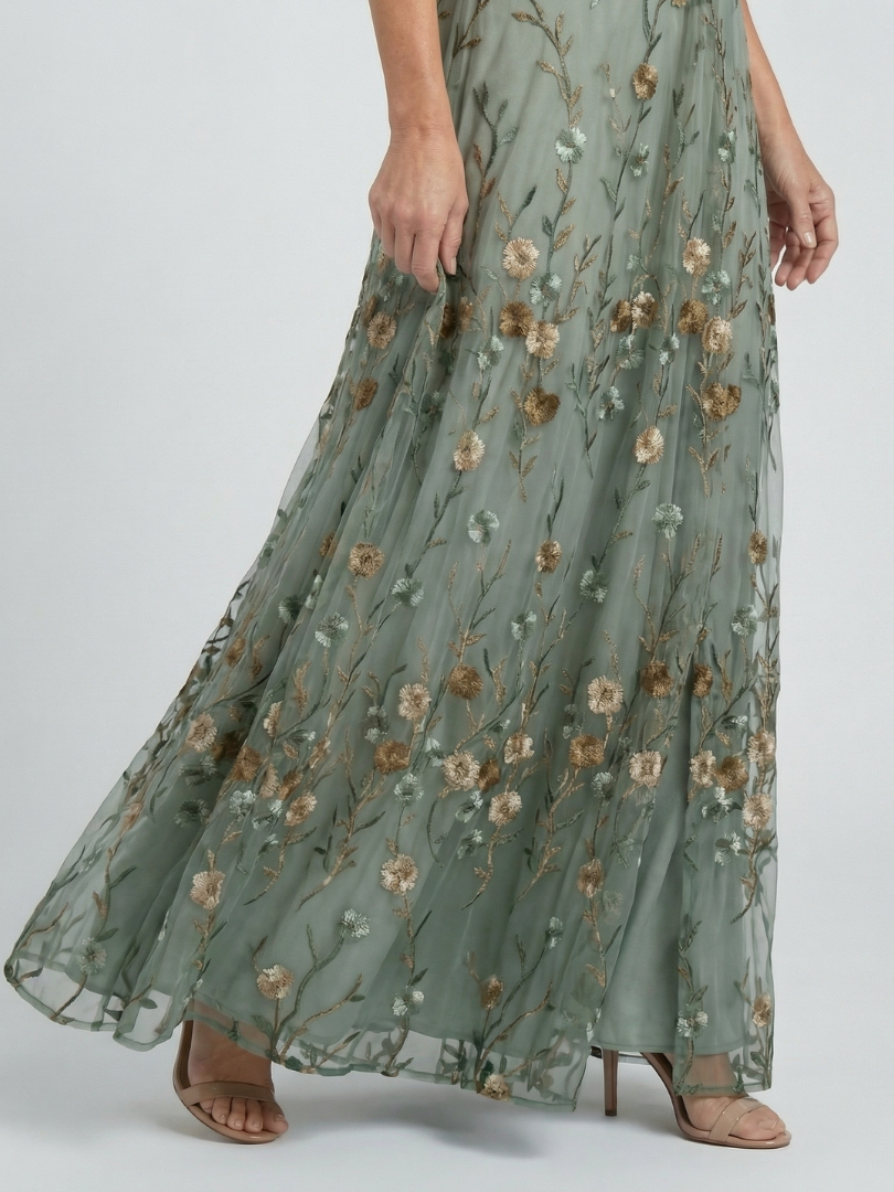 Robe midi fleurie à dos nu