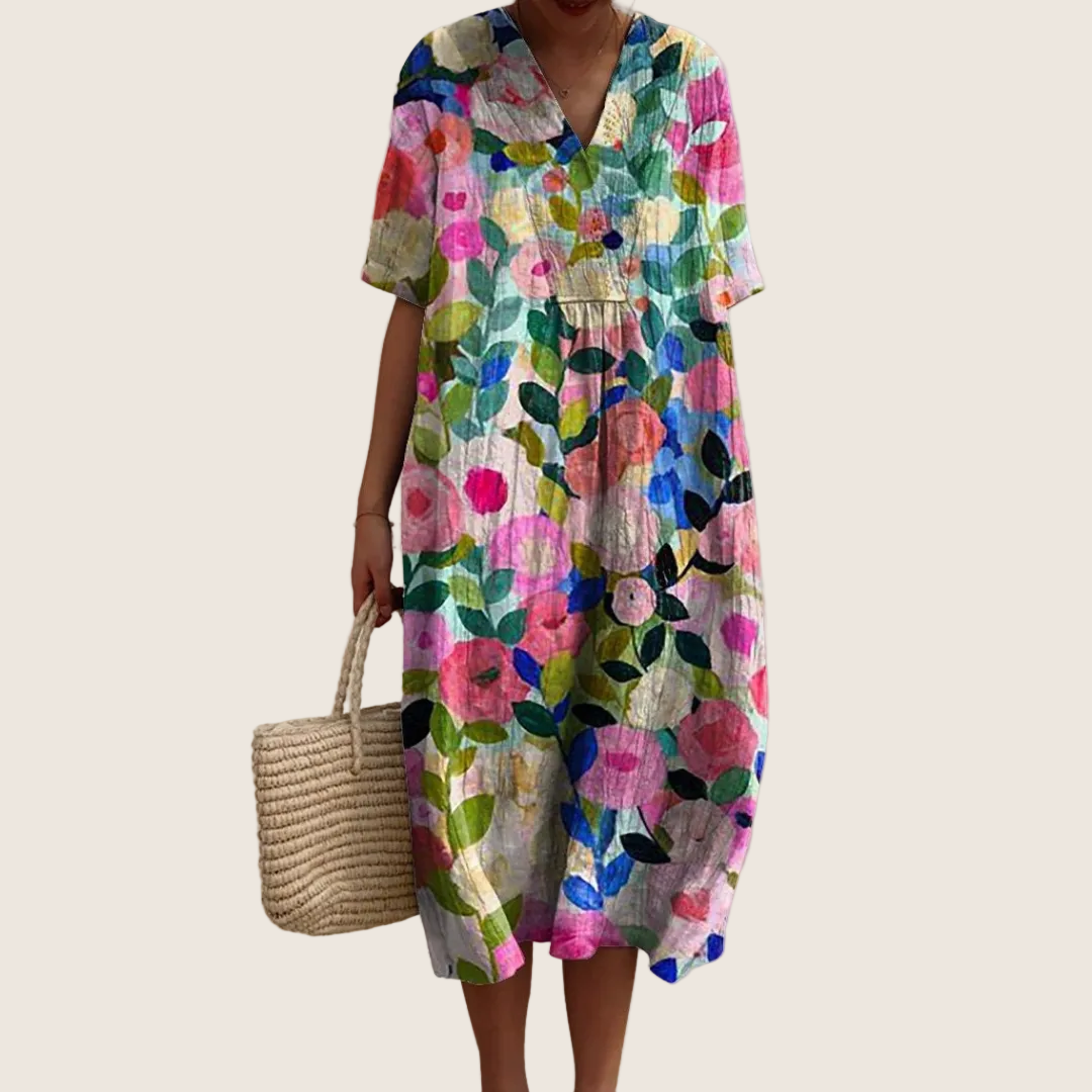 Robe d'été florale à coupe fluide