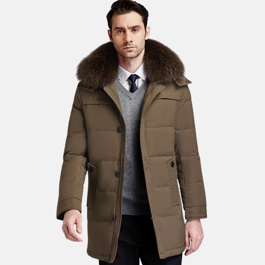 Lucas – Manteau homme d’hiver avec col en fausse fourrure