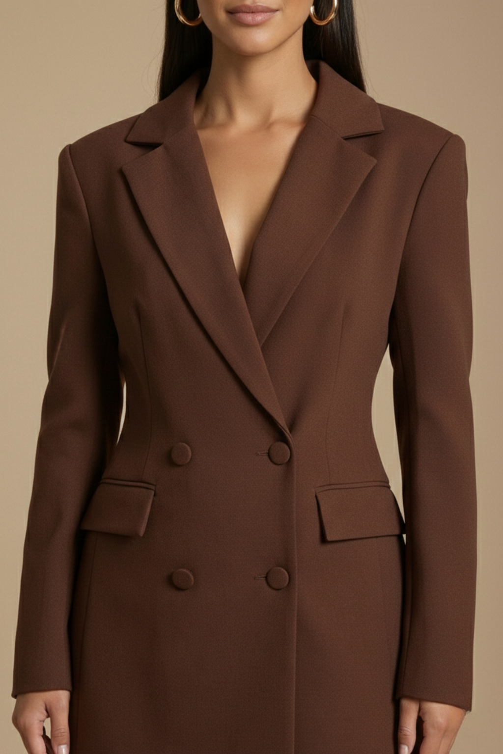 Clarisse – Robe mini blazer croisée à revers cranté femme
