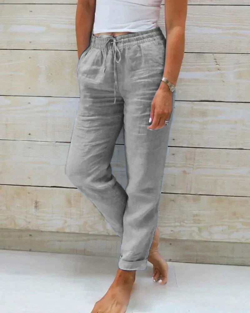 Amaine – Pantalon large en lin pour femme