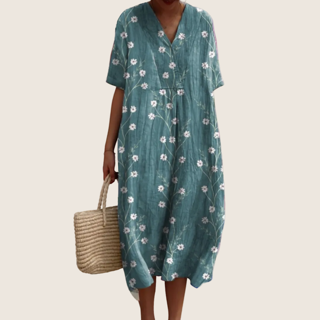 Robe d'été florale à coupe fluide