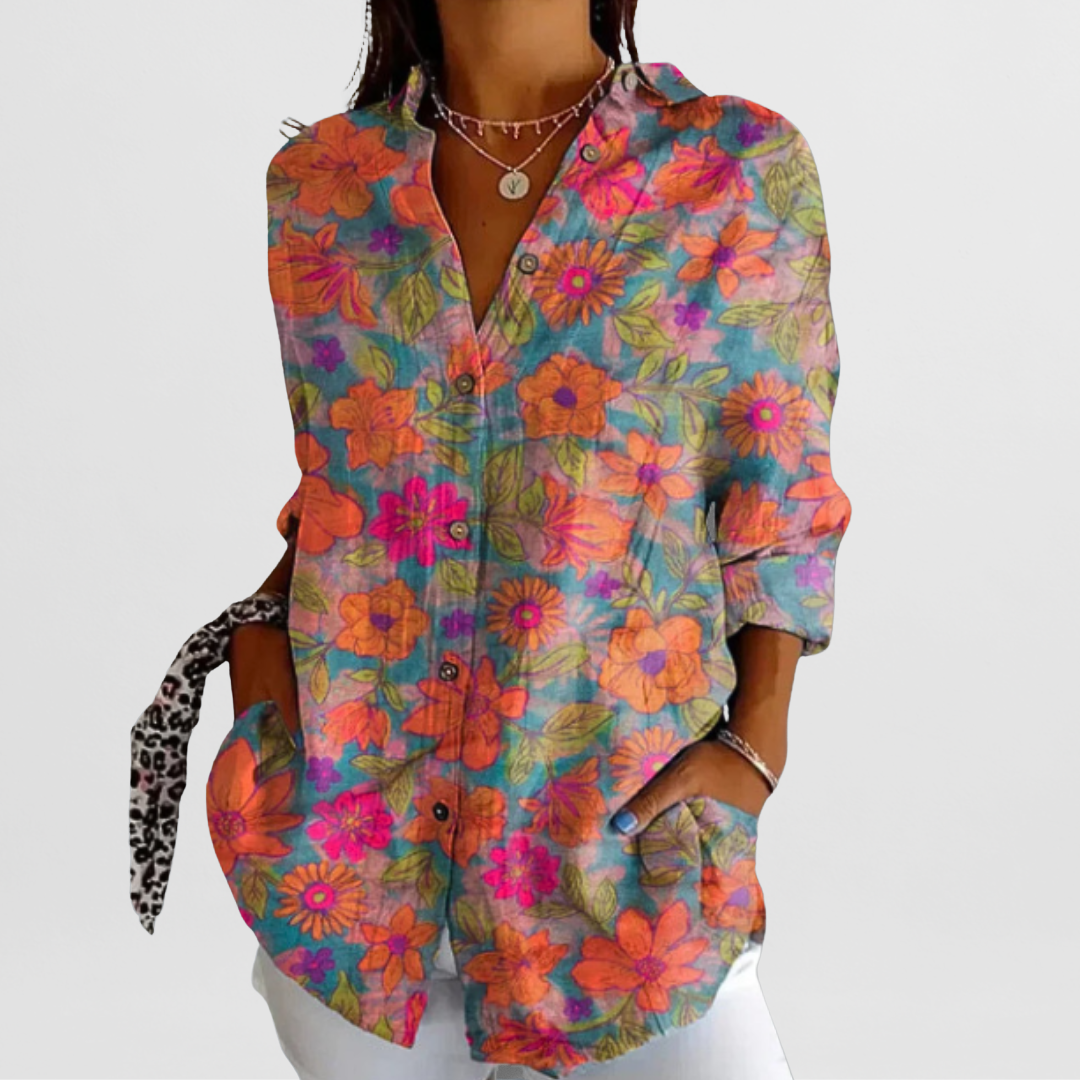 Lucienne – Blouse vintage fleurie d'été femme