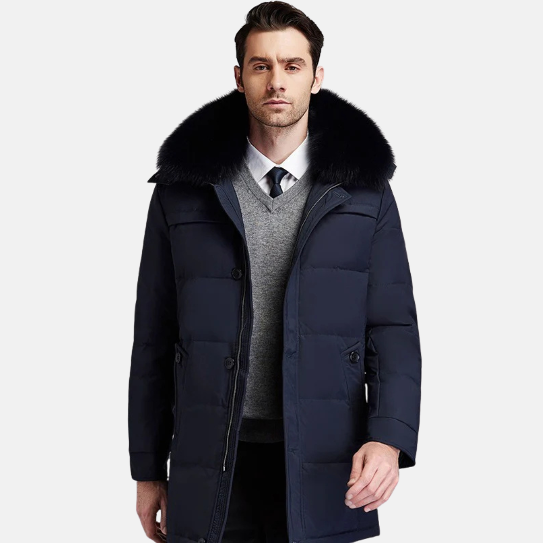 Lucas – Manteau homme d’hiver avec col en fausse fourrure