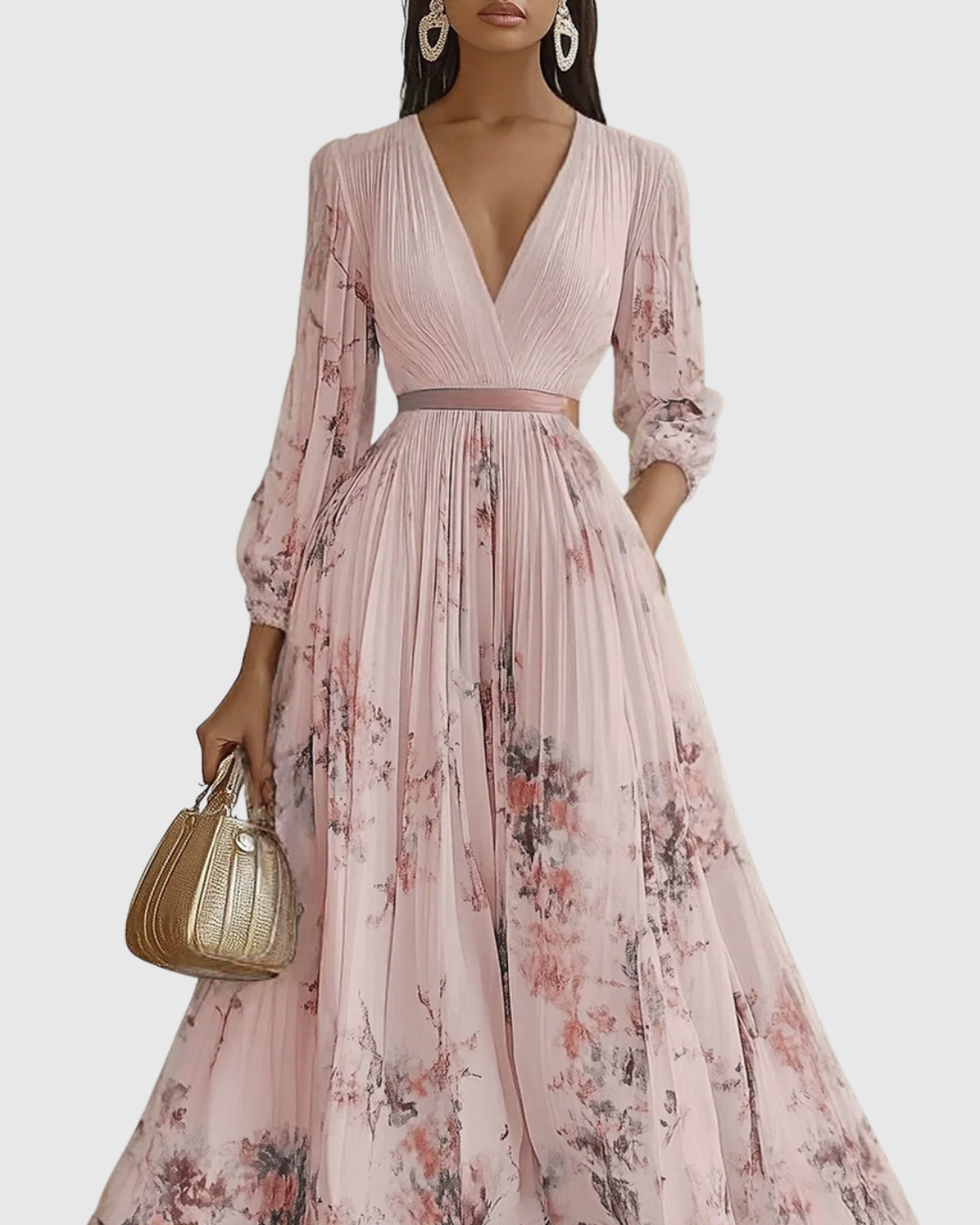 Apolline – Robe maxi élégante plissée femme