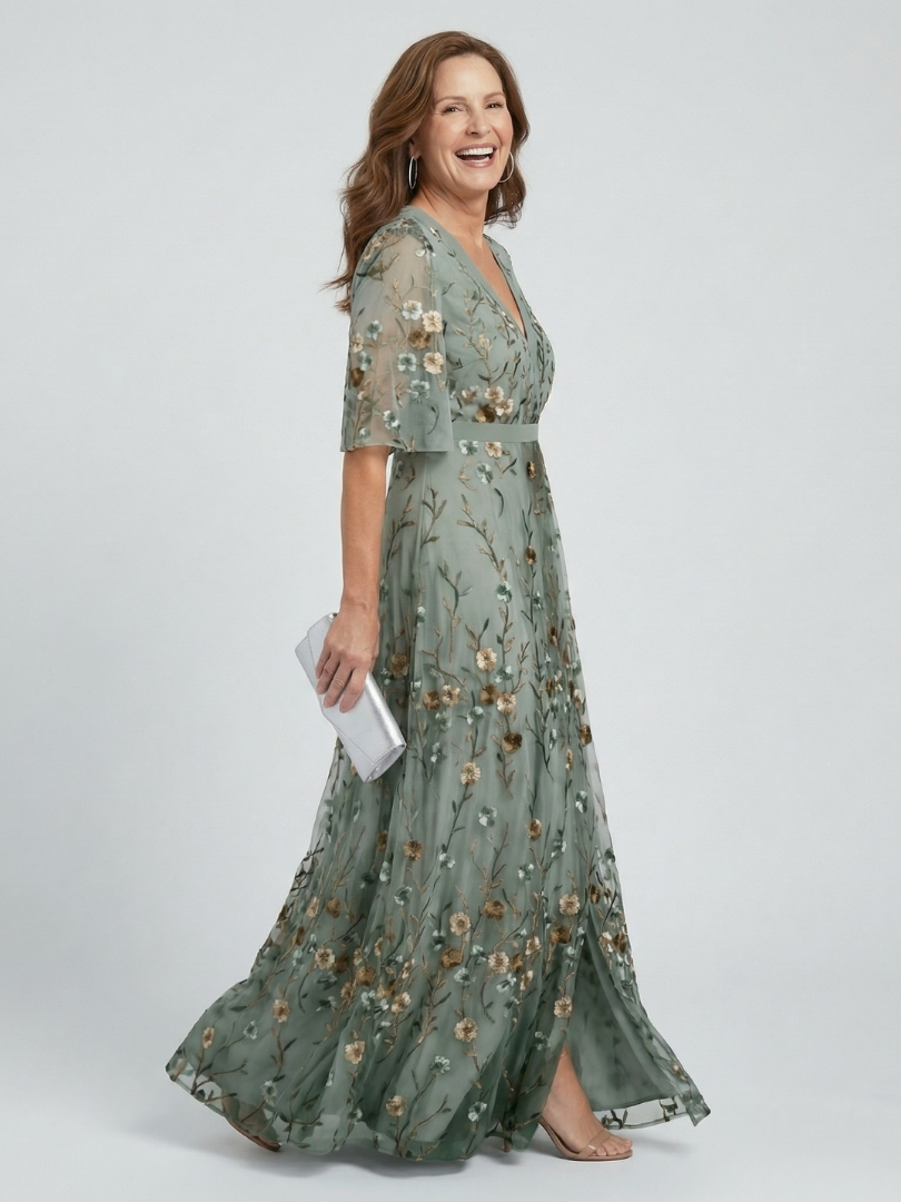 Robe midi fleurie à dos nu