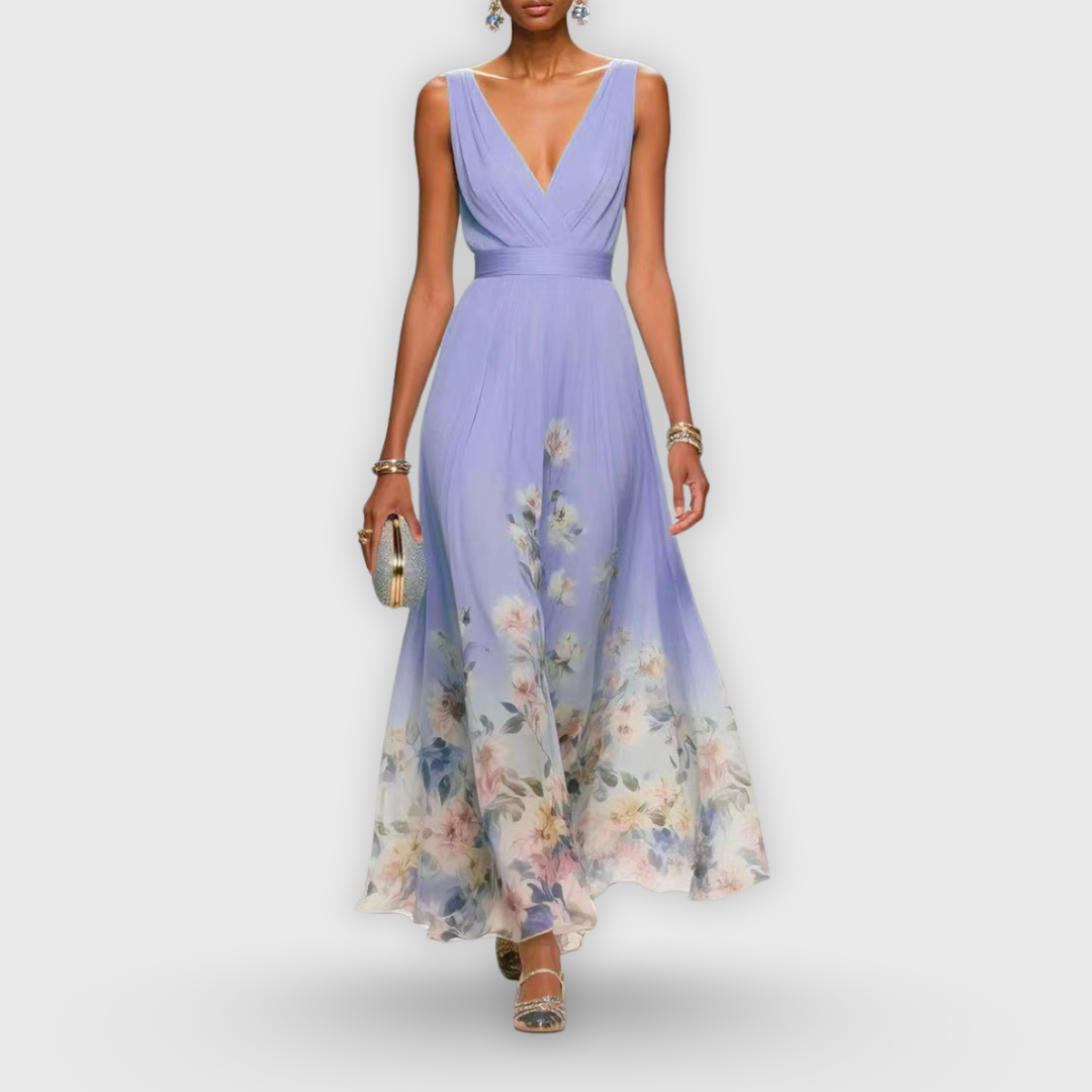 Eugénie – Robe maxi d’été à col en V femme