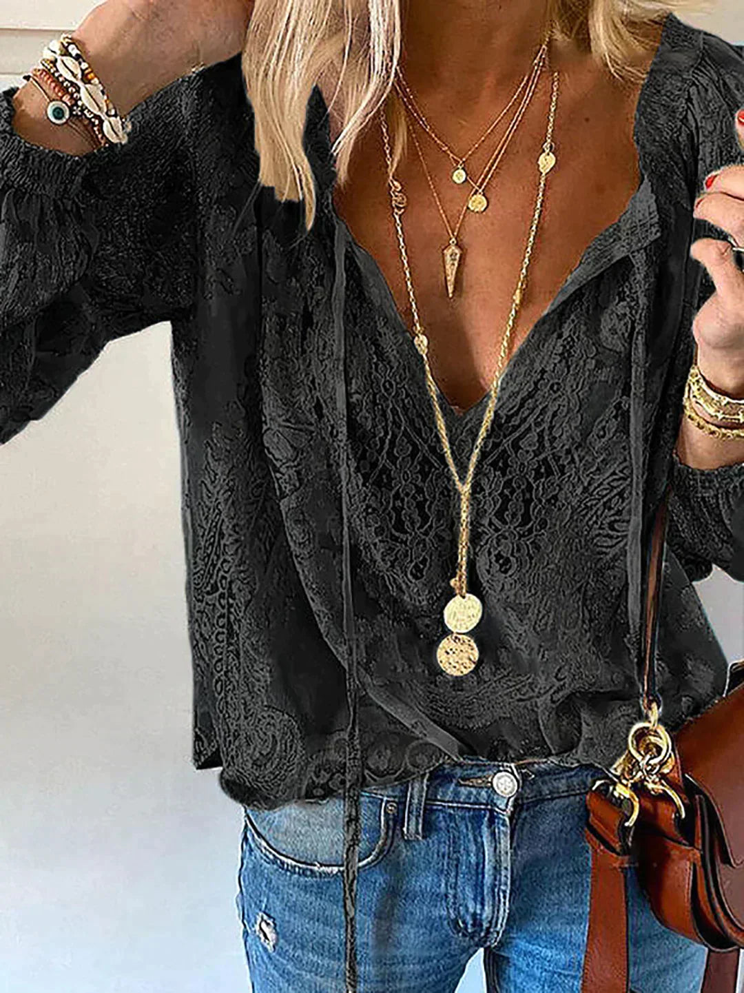 Romane – Blouse avec détails en dentelle femme