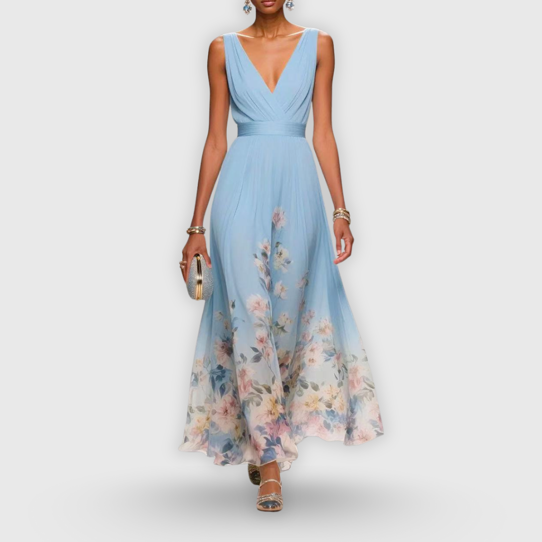 Eugénie – Robe maxi d’été à col en V femme