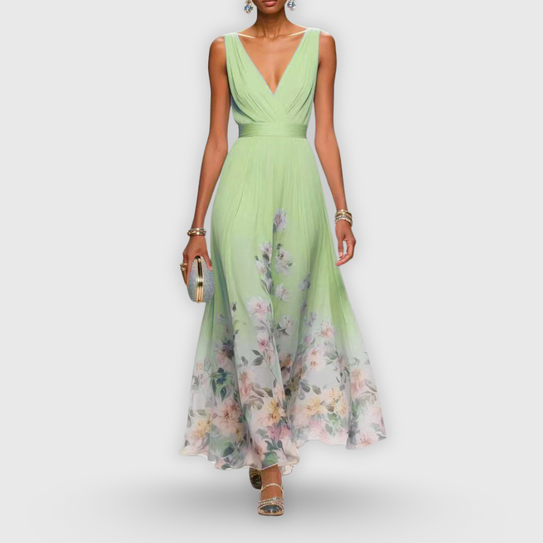 Eugénie – Robe maxi d’été à col en V femme