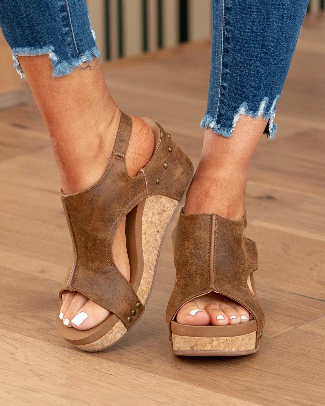 Coline – Sandales compensées femme