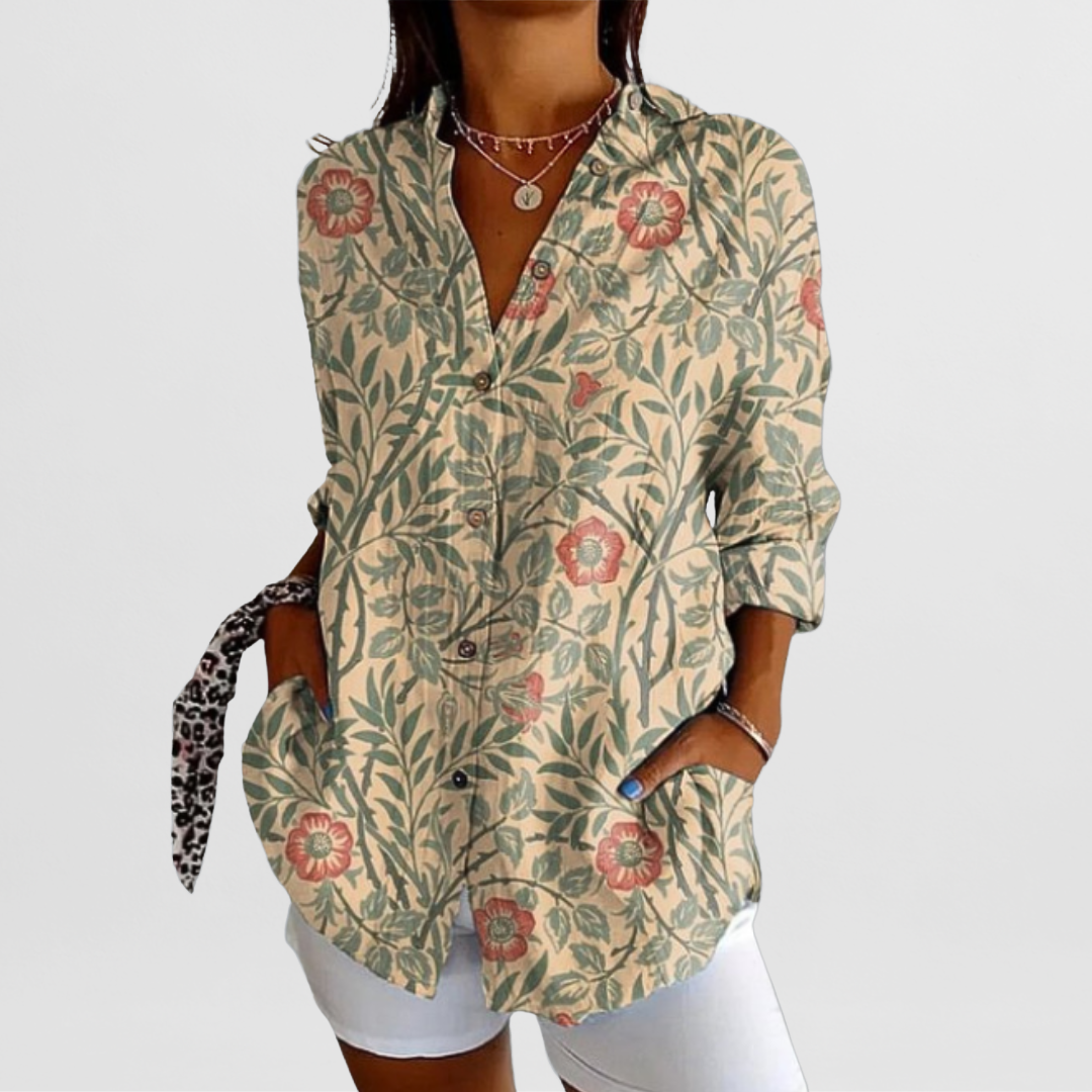 Lucienne – Blouse vintage fleurie d'été femme