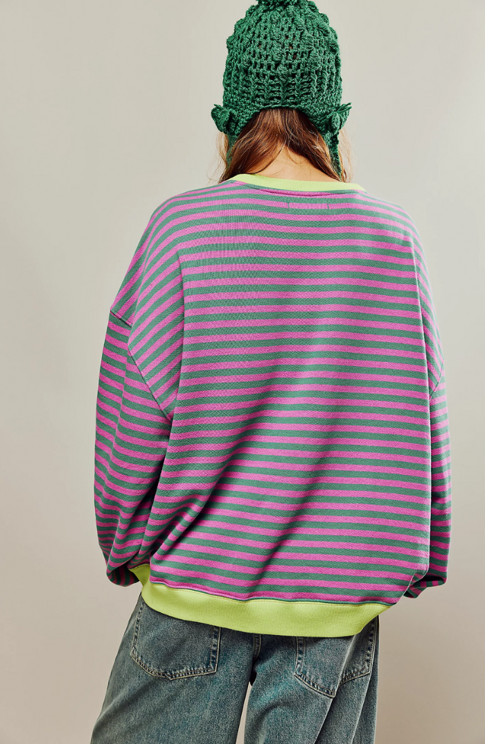 Élodie – Pull oversize femme à rayures