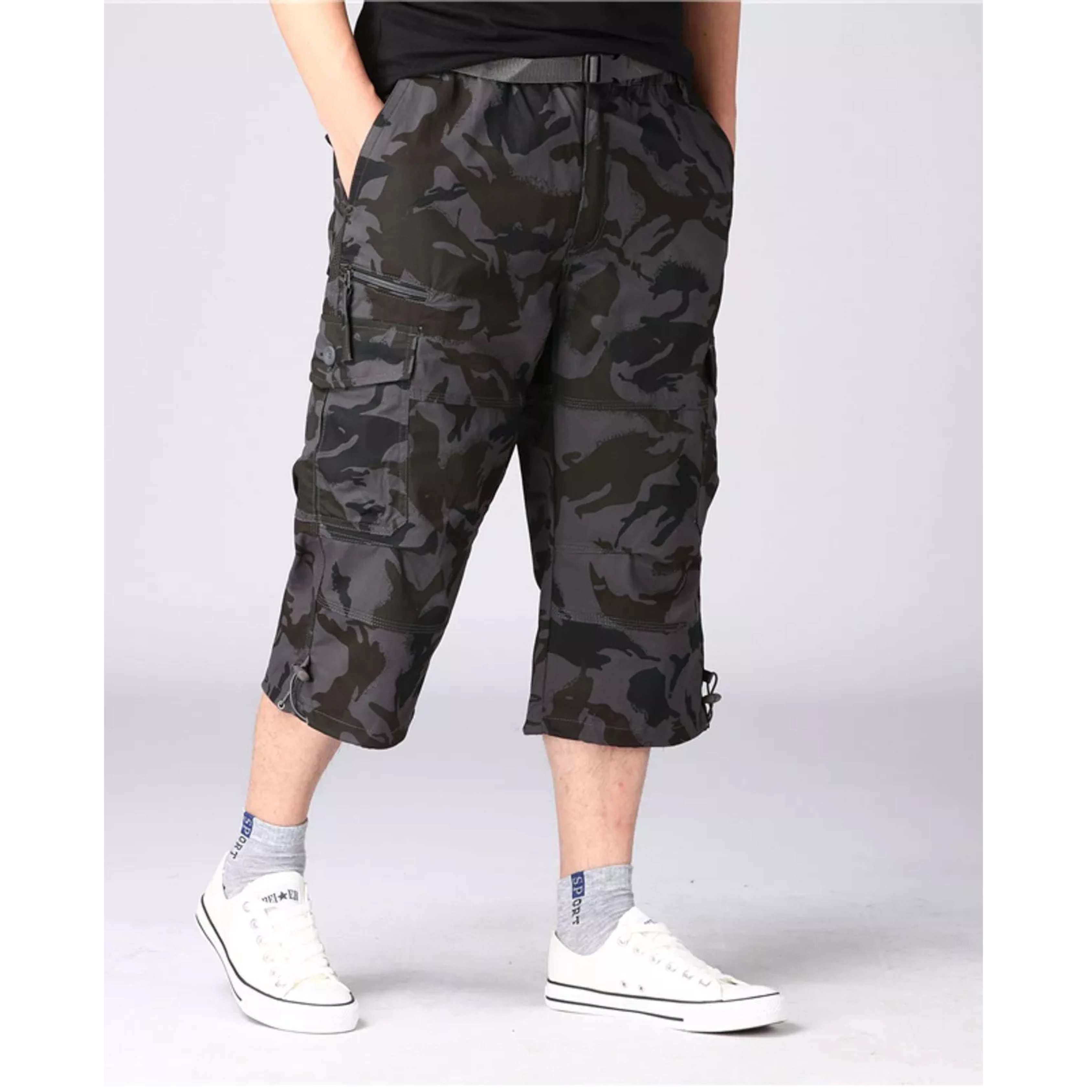 Short cargo homme léger à poches multiples pour l'été