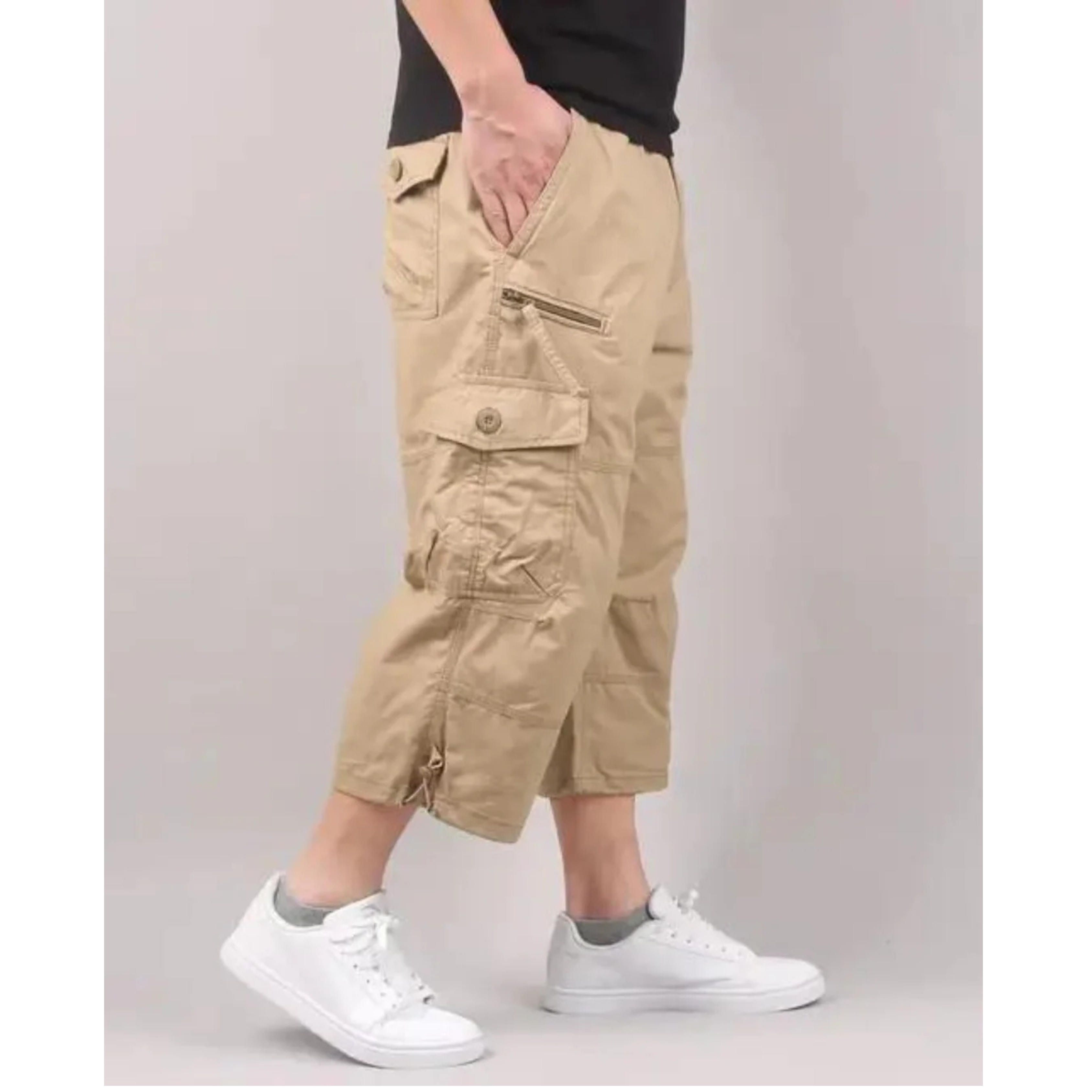 Short cargo homme léger à poches multiples pour l'été