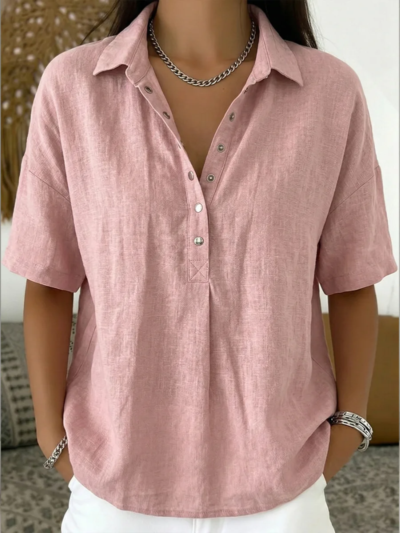 Honorine – Chemise décontractée à col boutonné femme