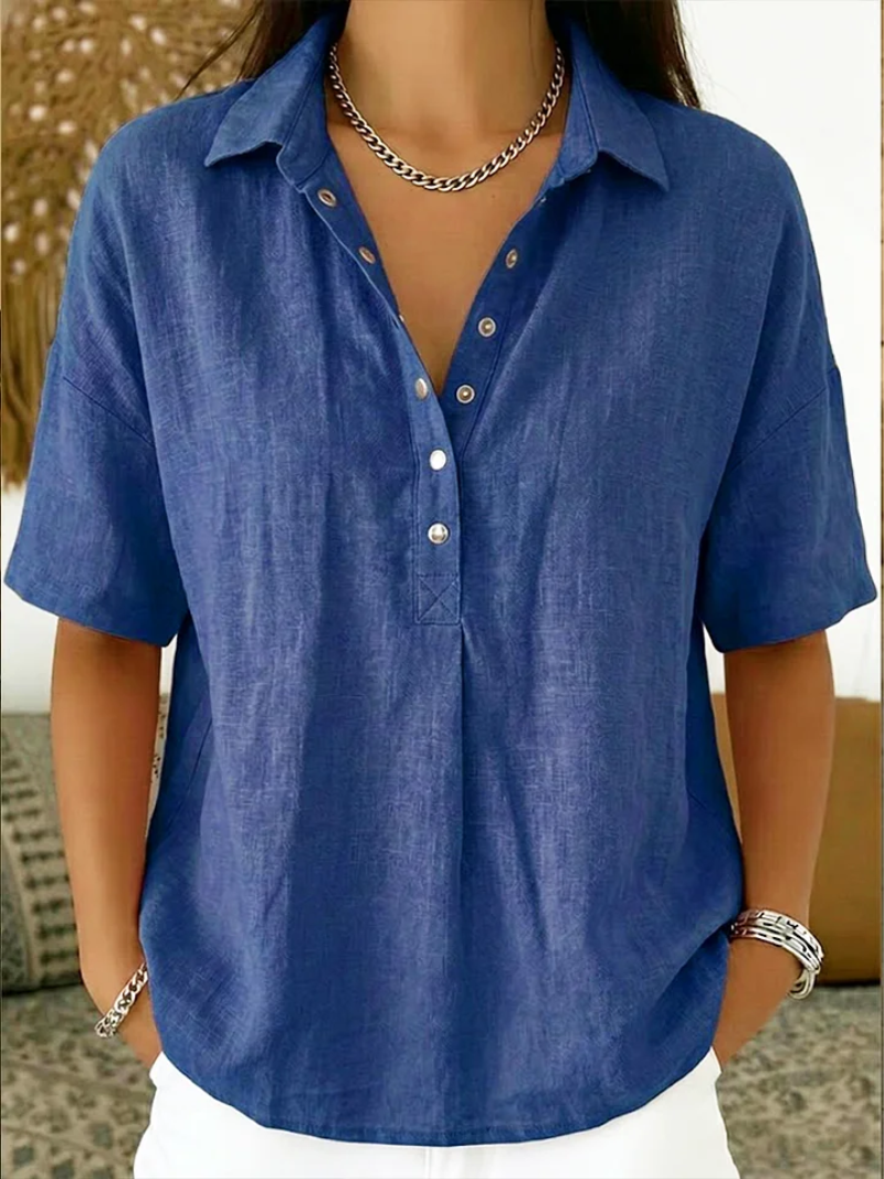Honorine – Chemise décontractée à col boutonné femme