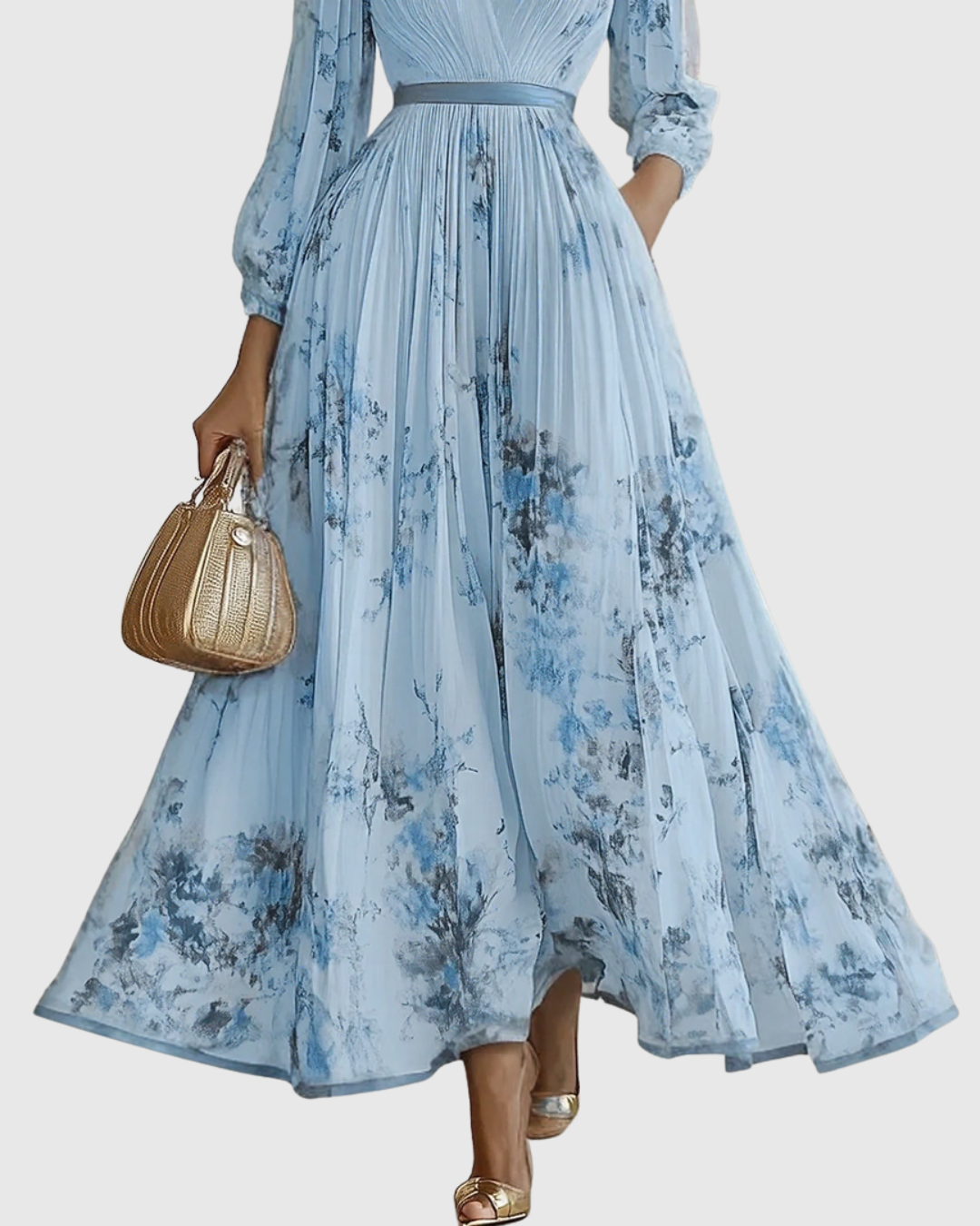 Apolline – Robe maxi élégante plissée femme