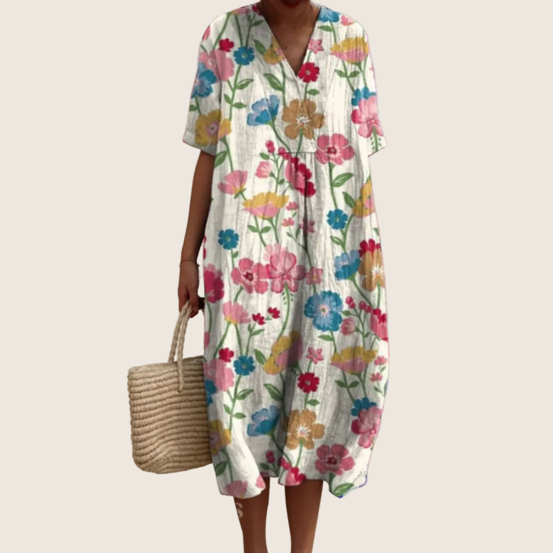 Robe d'été florale à coupe fluide