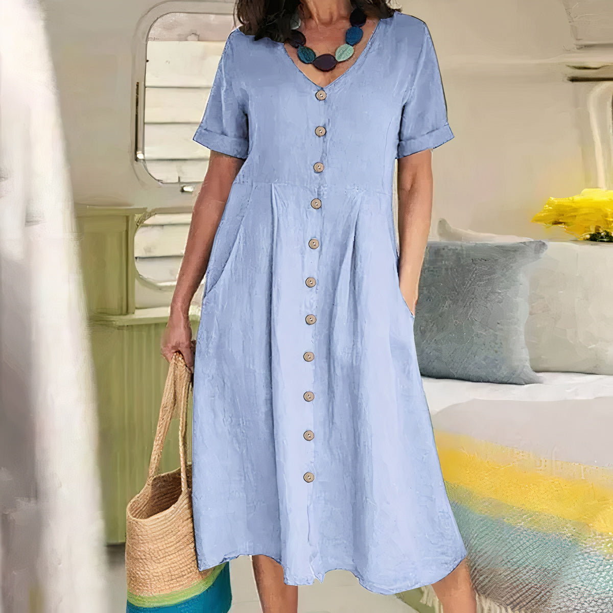 Sophie – Robe midi fluide coupe ample femme