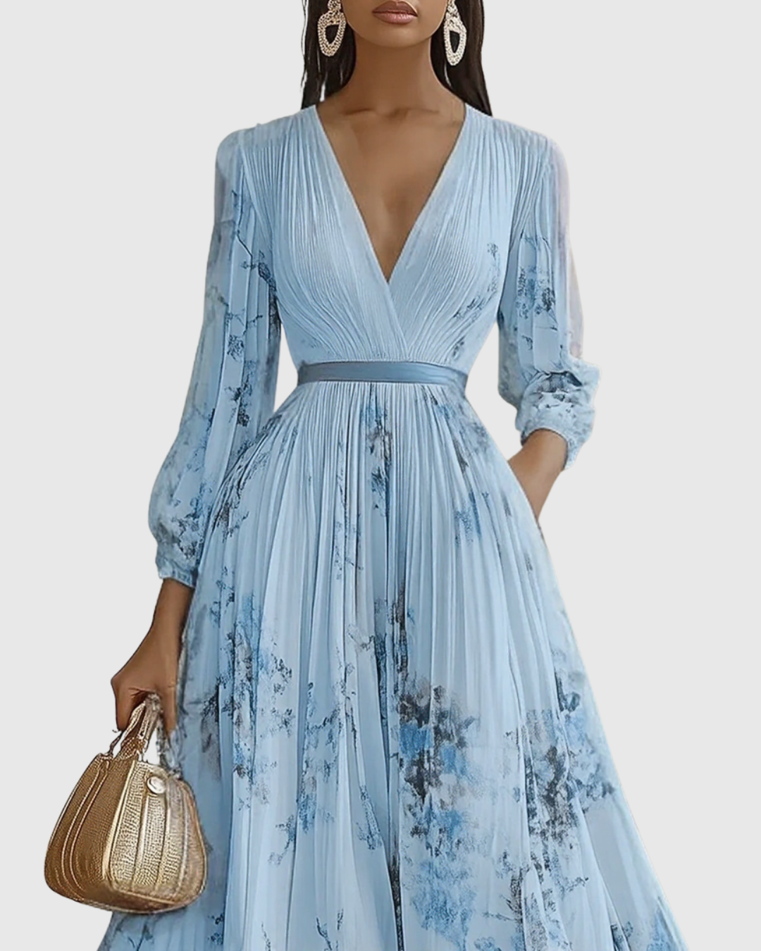Apolline – Robe maxi élégante plissée femme