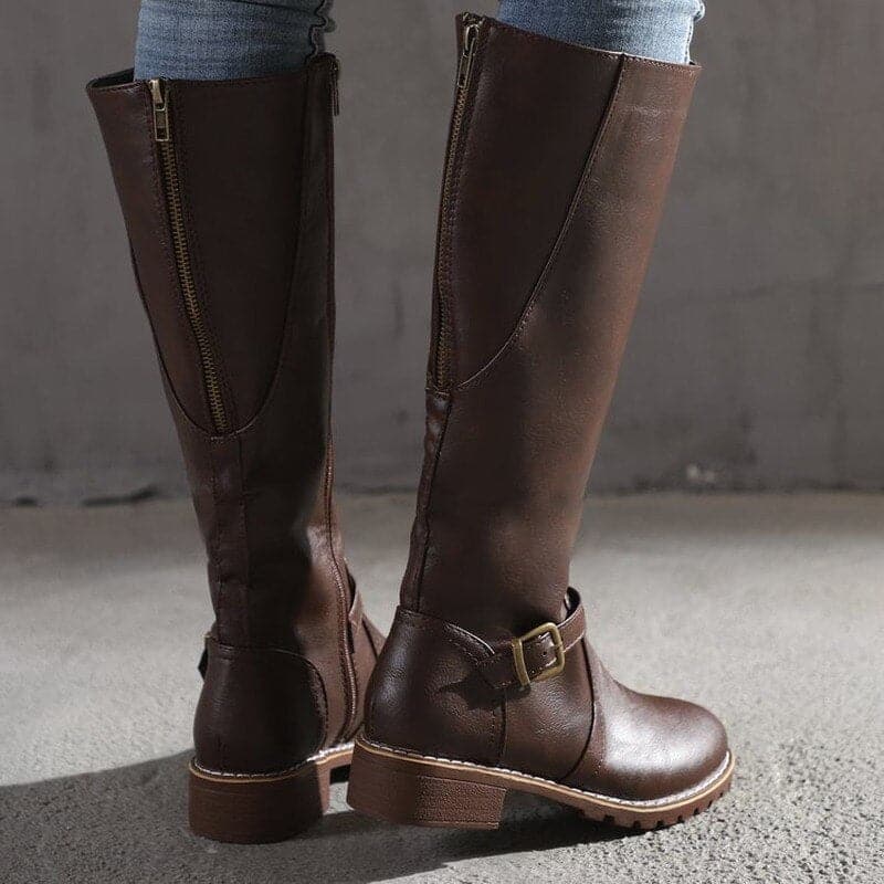 Élizabeth – Bottes classiques hauteur genou avec boucle femme