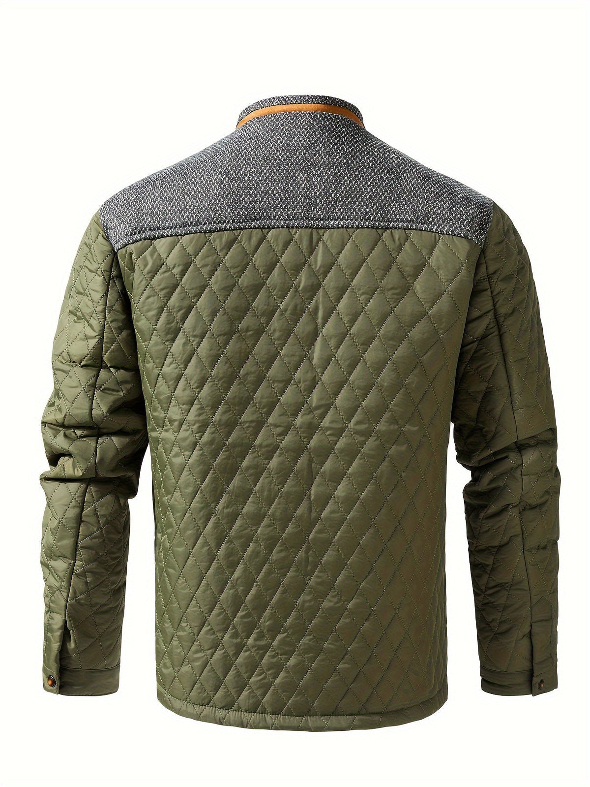 Doudoune homme matelassée courte à empiècements tricot et passepoils contrastants