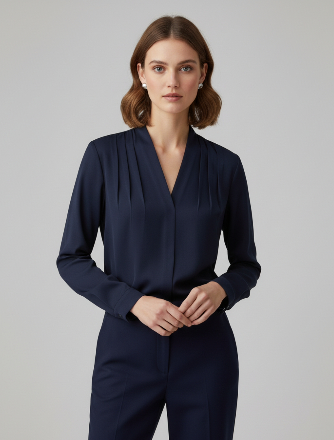 Léonie – Blouse en satin à manches bouffantes femme