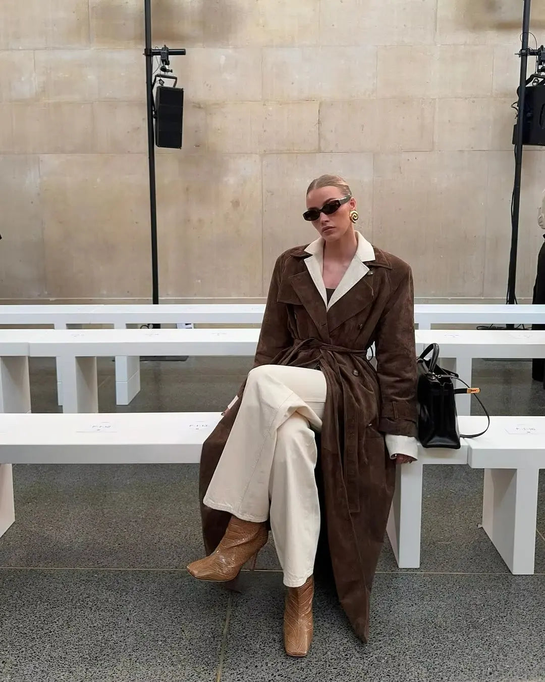 Séverine – Trenchcoat d’hiver en suédine femme