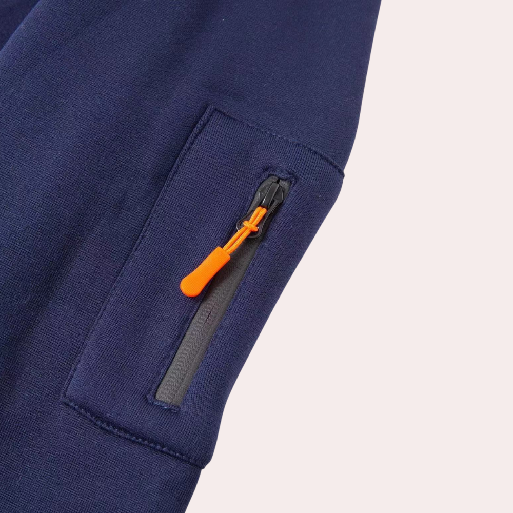 Calin – Sweat zippé à capuche homme d’hiver à poches multiples