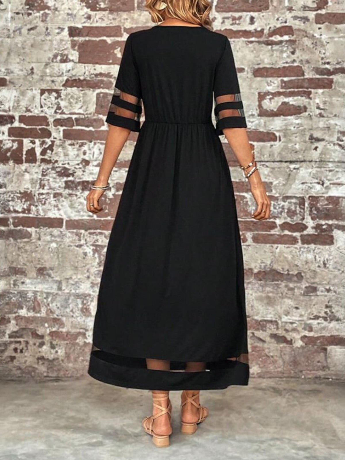 Hortense – Robe maxi à manches mi-longues femme