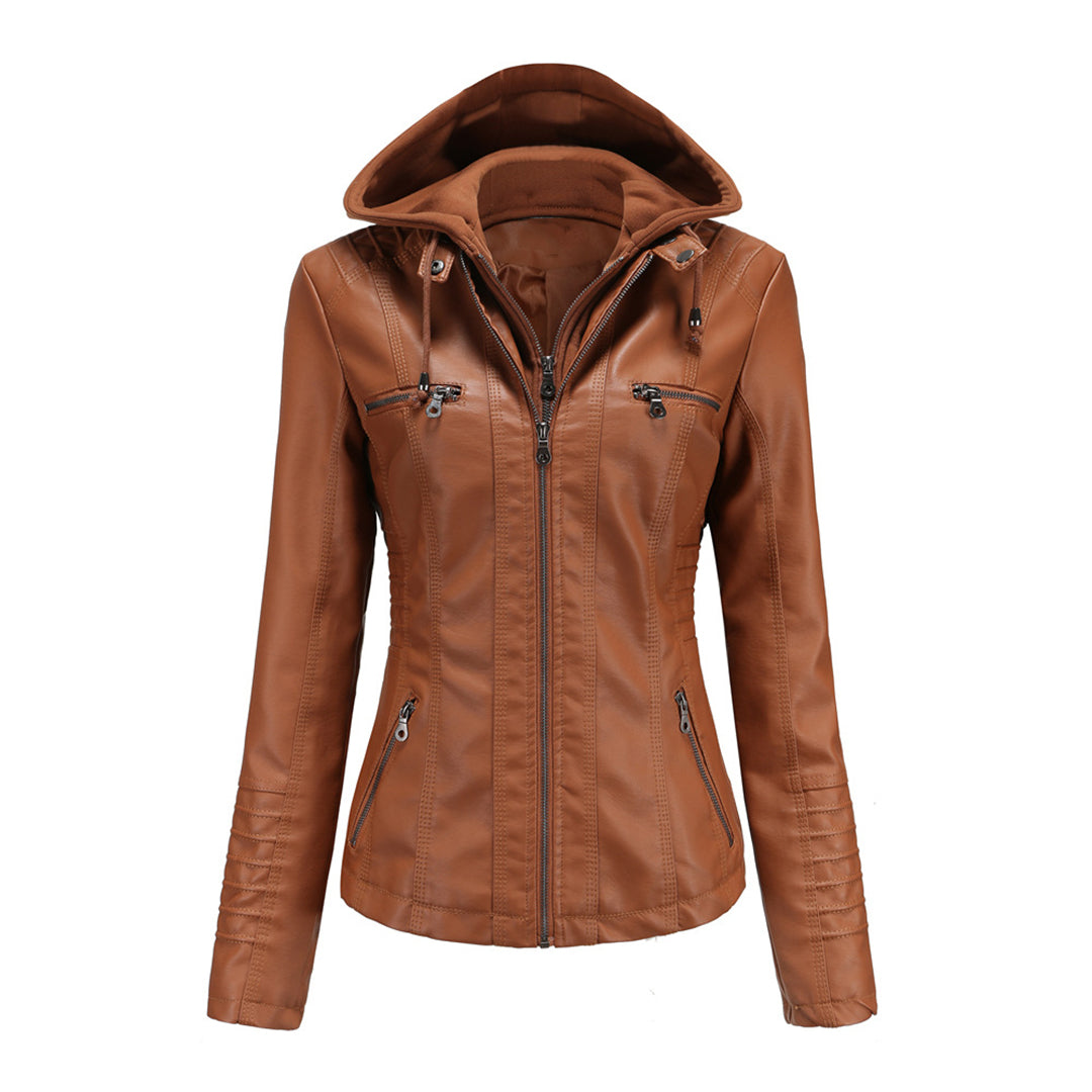 Barbara – Veste femme automne à capuche amovible zippée