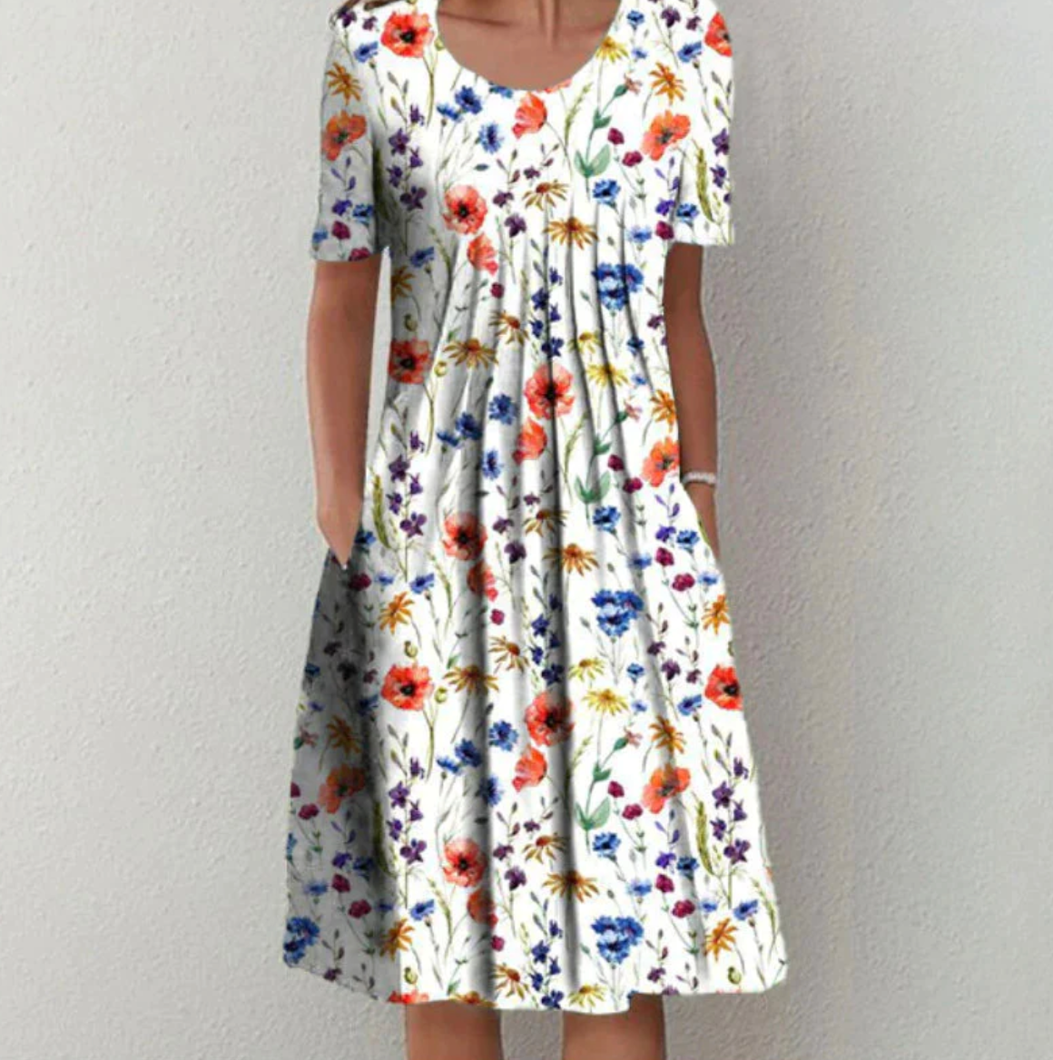 Océane – Robe midi d’été à motifs femme